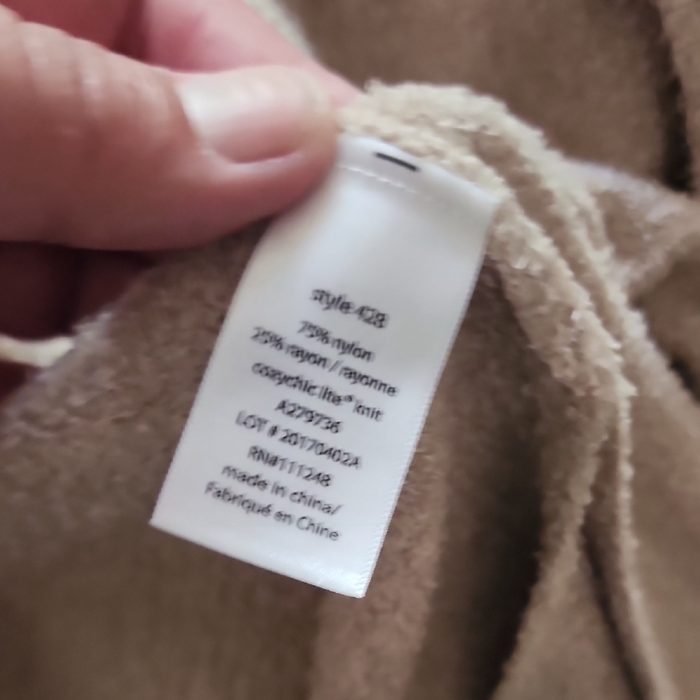 Barefoot Dreams CozyChic Beige Open Front Cardigan Duster Soft Lounge Sweater M - Picture 7 of 11